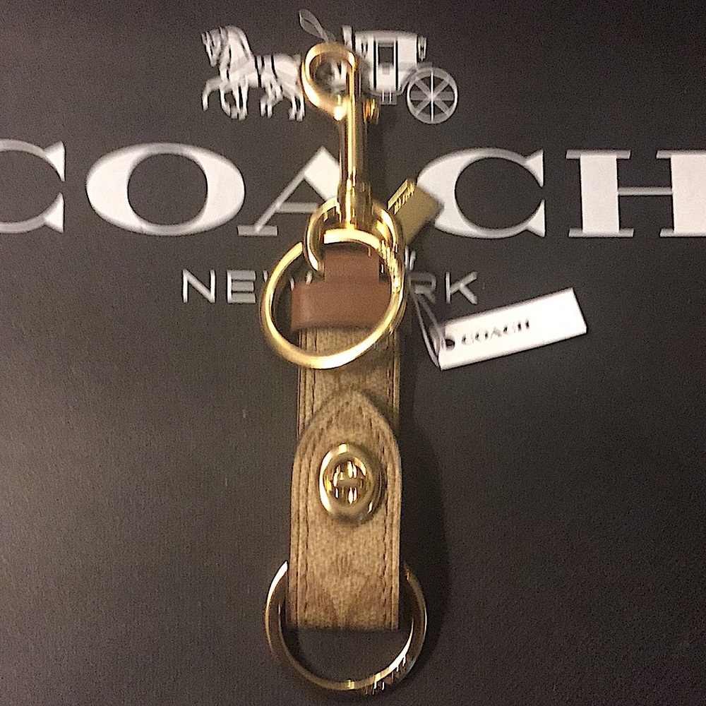 (UNISEX) COACH - TRIGGER SNAP BAG CHARM/KEYCHAIN IN CANVAS